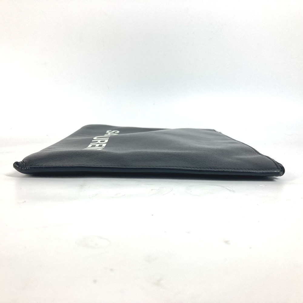 SAINT LAURENT PARIS Logo Shoulder Bag Clutch Leather Black - Picture 3 of 9